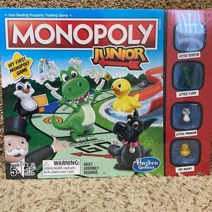 Hasbro Gaming Monopoly Junior - Penguin Ducky Scottie T Rex - New Sealed In Box